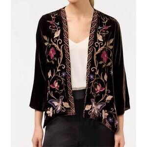 NEW JOHNNY WAS carmina velvet bolero in chocolate